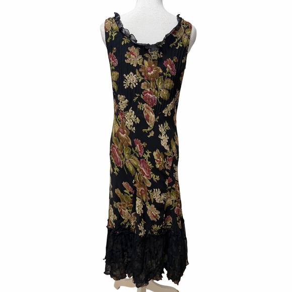Vintage April Cornell Floral Sheer Midi Dress Size S Whimsigoth Fairy Romantic - Picture 4 of 9